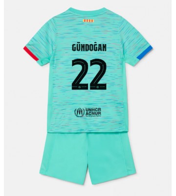 Barcelona Ilkay Gundogan #22 Tercera Equipación Niños 2023-24 Manga Corta (+ Pantalones cortos)